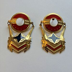 Vintage Runway Edgar Berebi Nautical Red White and Blue Dangle Earrings Signed